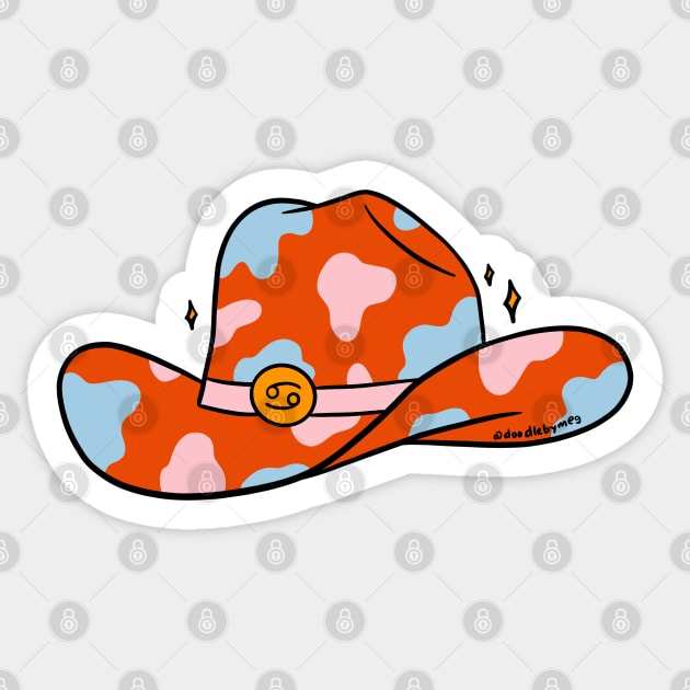 Cancer Cowboy Hat Sticker by Doodle by Meg